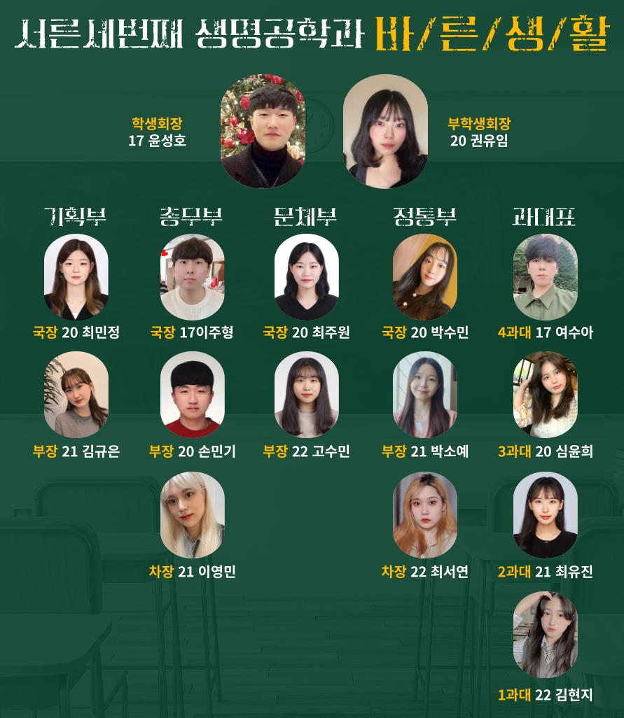 2022 생명공학과 학생회 조직도